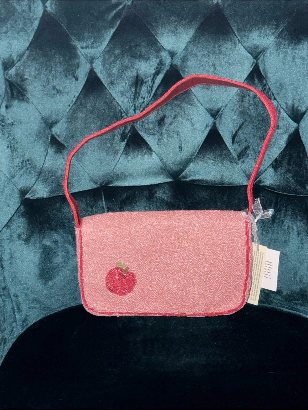 NWT Viral Handcrafted Beaded Apple Shoulder Bag Coquette Fall